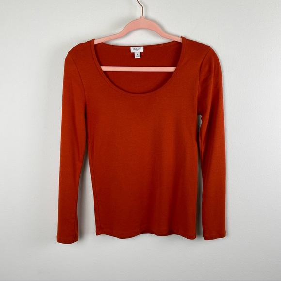 J Crew Long-sleeve fine-rib scoopneck top - Picture 2 of 6